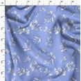 thumbnail image 3 of Soimoi Polyester Fleece Blue Fabric By the Yard - 56 Inch Wide - Leaves Pattern Fabric - Botanical and Elegant Designs for Various Uses Printed Fabric, 3 of 6