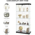 thumbnail image 6 of Holaki 4-Tier Glass Display Cabinet, 2 Doors Large Curio Display Cabinet with 2 Lights and & 2 Lock, Floor Standing Tempered Glass Showcase with 4 Wheels for Bedroom, Living Room or Office - Black, 6 of 9