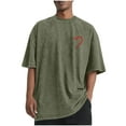 thumbnail image 2 of PNTUTB Men's Valentine's Day Fashion Printed Loose Casual Vintage-inspired Round Neck Short Sleeve T-shirt, 2 of 6