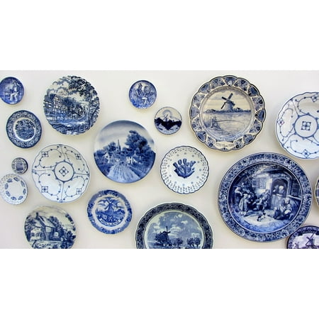 Antique Dutch Delft - Canvas Print Holland Antique Delft Board Delfts Blue Stretched Canvas 10 x 14