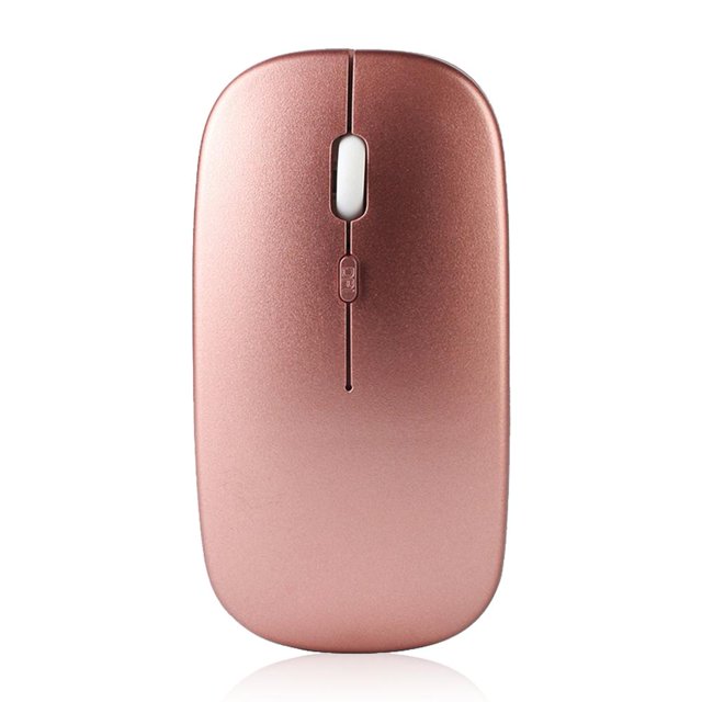 Ratón silencioso delgado inalámbrico W8 2.4G 1600DPI 4 teclas Ratones ópticos (oro rosa)