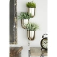 thumbnail image 2 of DecMode 12" x 25" Layered Wall Silver Metal Planter, 2 of 8