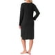 thumbnail image 3 of INSPIRAR CHIC Vestido de Noche para Mujeres de Manga Larga con Abertura Alta Baja de Rayón con Sujetador Incorporado y Bolsillos Ropa de Dormir Embarazo L Negro, 3 of 5