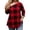 Red-women's gingham top, variant on Dazajoo Plus Size Womens Off The Shoulder Shirts Paisley Plaid Stripe Colour Block Blouse Vintage 3/4 Length Sleeve Tops,Khaki,XXXL