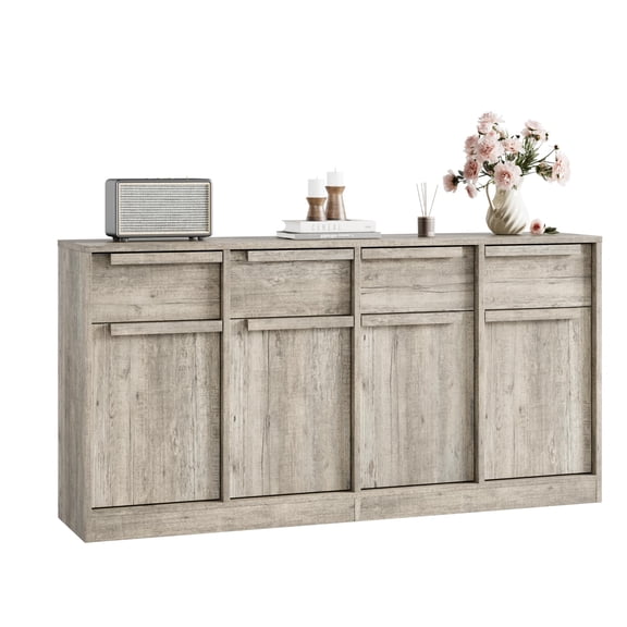 Modern Multi-Size Sideboard Buffet Cabinet - Wood Grain Panels & Drawer Storage, Perfect for Kitchen/Dining Room