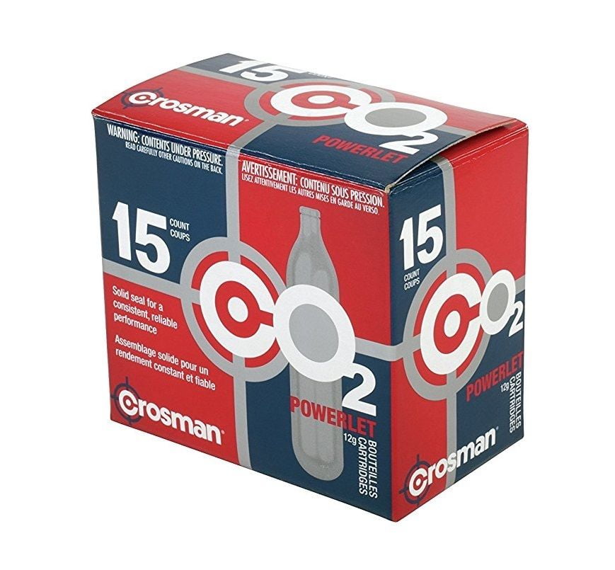 Crosman 12 Gram CO2 Cartridges, 15 Pack.