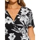thumbnail image 5 of Vestidos Midi Florales de Allegra K para Mujer, Vestido Cruzado con Manga Flutter en V, Talla XS, Negro, 5 of 6