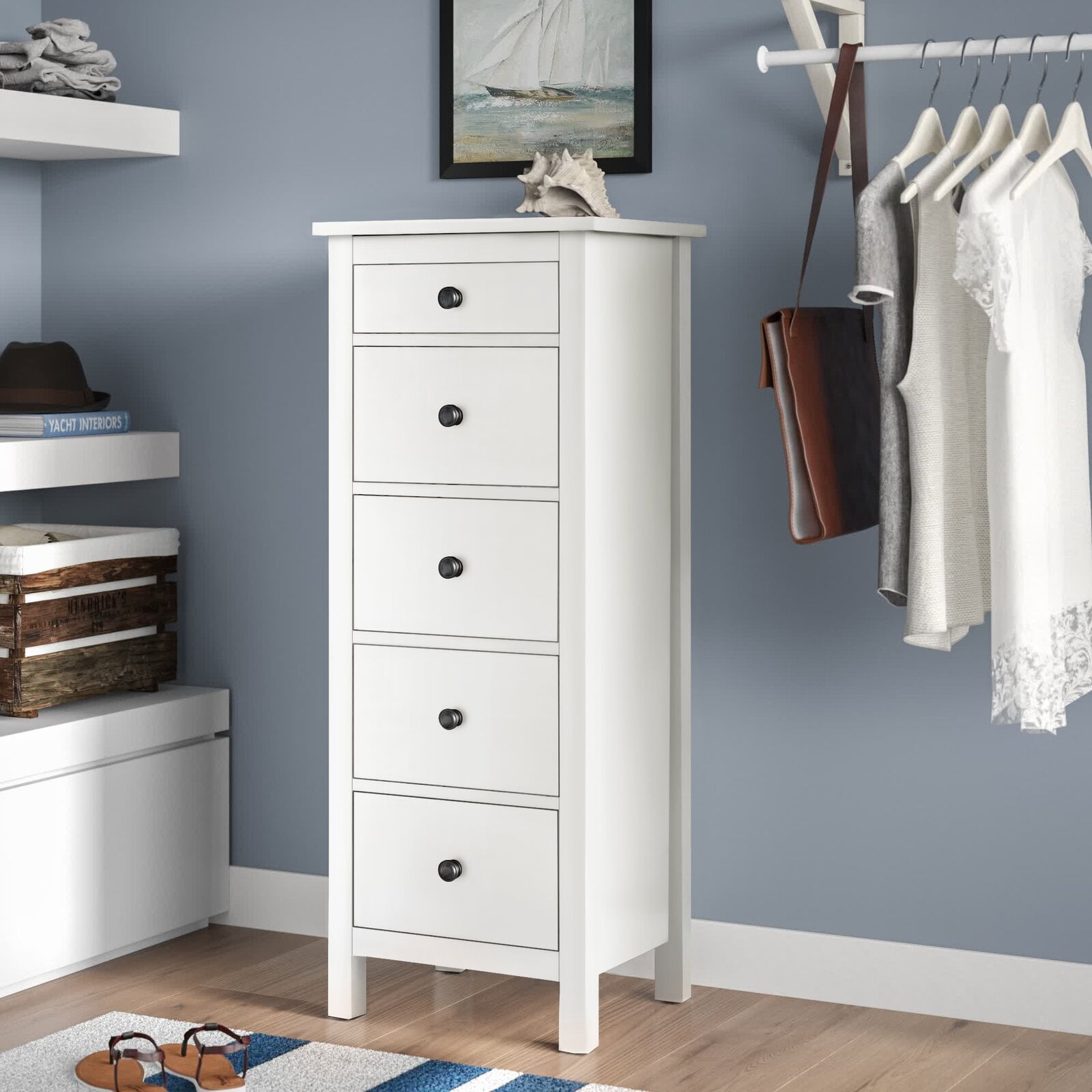 Bryant 5 Drawer 18.5 W Square straight legs Available in multiple finish options