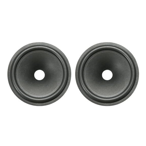 6.5" Paper Speaker Cone Subwoofer Cones Drum Paper 1" Coil Diameter with Foam Surround Dark Grey 2 Pcs