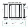 thumbnail image 5 of 29.5-44.1 in Wide Pressure Mounted Dog Gate for Stairs and Doorways, No Drill Walk-Through Metal Pet Gate, Black, 5 of 8