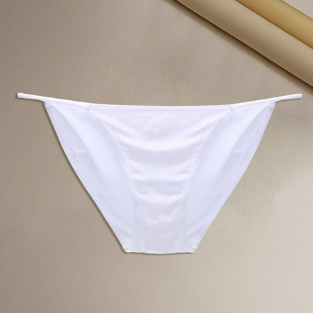 White Women s Camisoles & Tanks  Women S Solid Color Low Rise String Bikini Panty Stretch Briefs Women s Panties L
