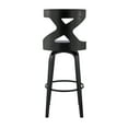 thumbnail image 6 of Armen Living Gayle 26" Faux Leather Swivel Cross Counter Stool in Gray/Black, 6 of 10