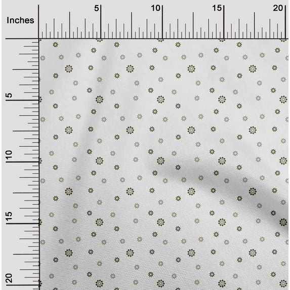 oneOone Cotton Cambric Dark Olive Green Fabric Artistic Floral Fabric for Sewing Printed Craft Fabric by The Yard 56 Inch Wide