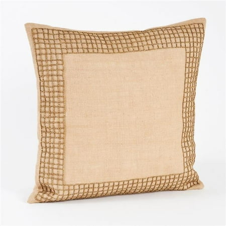 UPC 789323281647 product image for Saro Lifestyle H6081.N18S 18 in. Pavel Square Beaded Design Burlap Down Filled T | upcitemdb.com