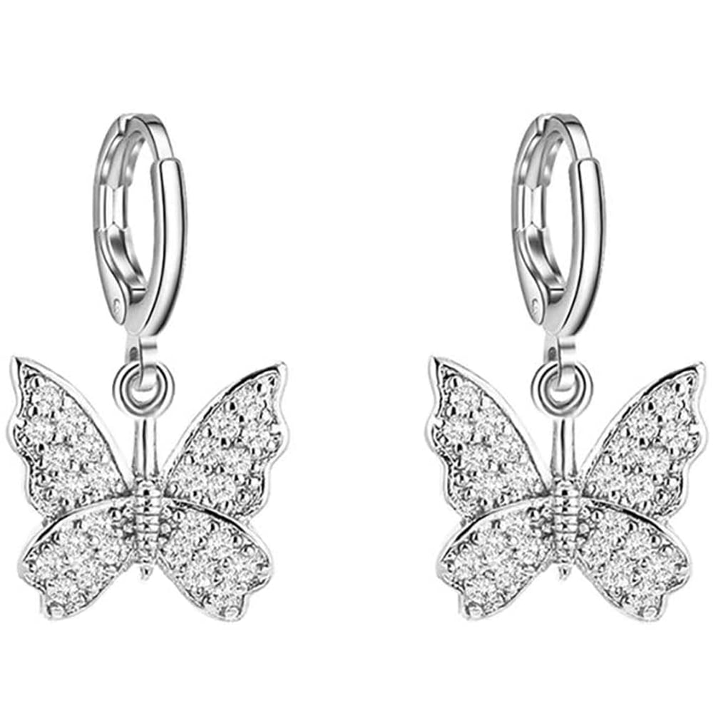 Butterfly Hoop Earrings Large Oasis Glitter