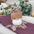 thumbnail image 3 of Kate Aspen White Pumpkin Place Card Holders - Set of 6 Mini Pumpkin Card Holders with Gold Stems and Foil Place Cards - Fall Table Decor for Thanksgiving, Weddings, and Autumn Parties, 3 of 11