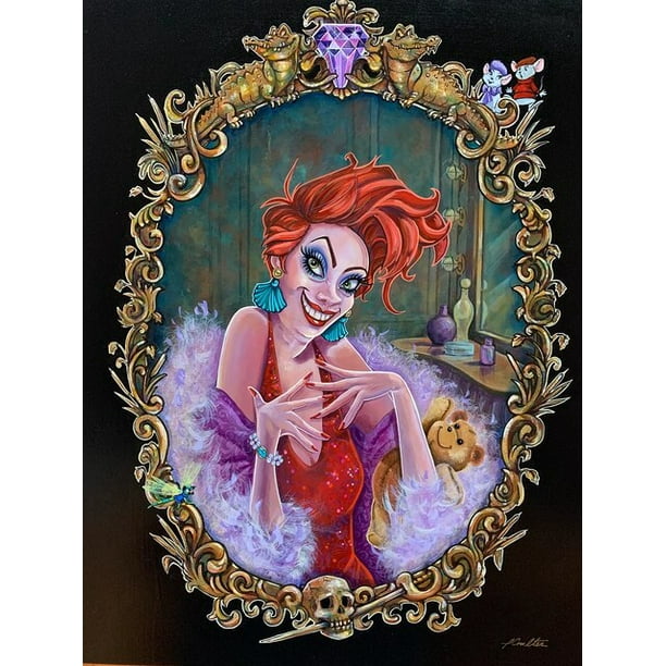 Disney Villain Cartoon Wicked Princess Stepmother 5D DIY Diamond Painting Cross Stitch Rhinestones Mosaic Child's Birthday Gift70x90cm square Gao Jinjia LED