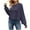 Navy, variant on BangWanChi Womens Sweatshirt with Pockets Womens Casual Solid Loose Round Neck Sweater Long Sleeved Tops