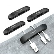 UMUST 4Pcs Cable Clips for Desk, Cord Clip Silicone for Home and Office EtcBlack