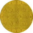 thumbnail image 1 of Ahgly Company Indoor Round Oriental Yellow Traditional Area Rugs, 3' Round, 1 of 4
