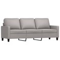 thumbnail image 3 of vidaXL 2 Piece Sofa Set with Cushions Light Grey Fabric, 3 of 4