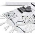 thumbnail image 3 of Zion Judaica Tallit Prayer Shawl with Matching Talit Bag Kosher Tzitzit Fringes, Black and Silver Stripes Size 24" x 72", 3 of 3