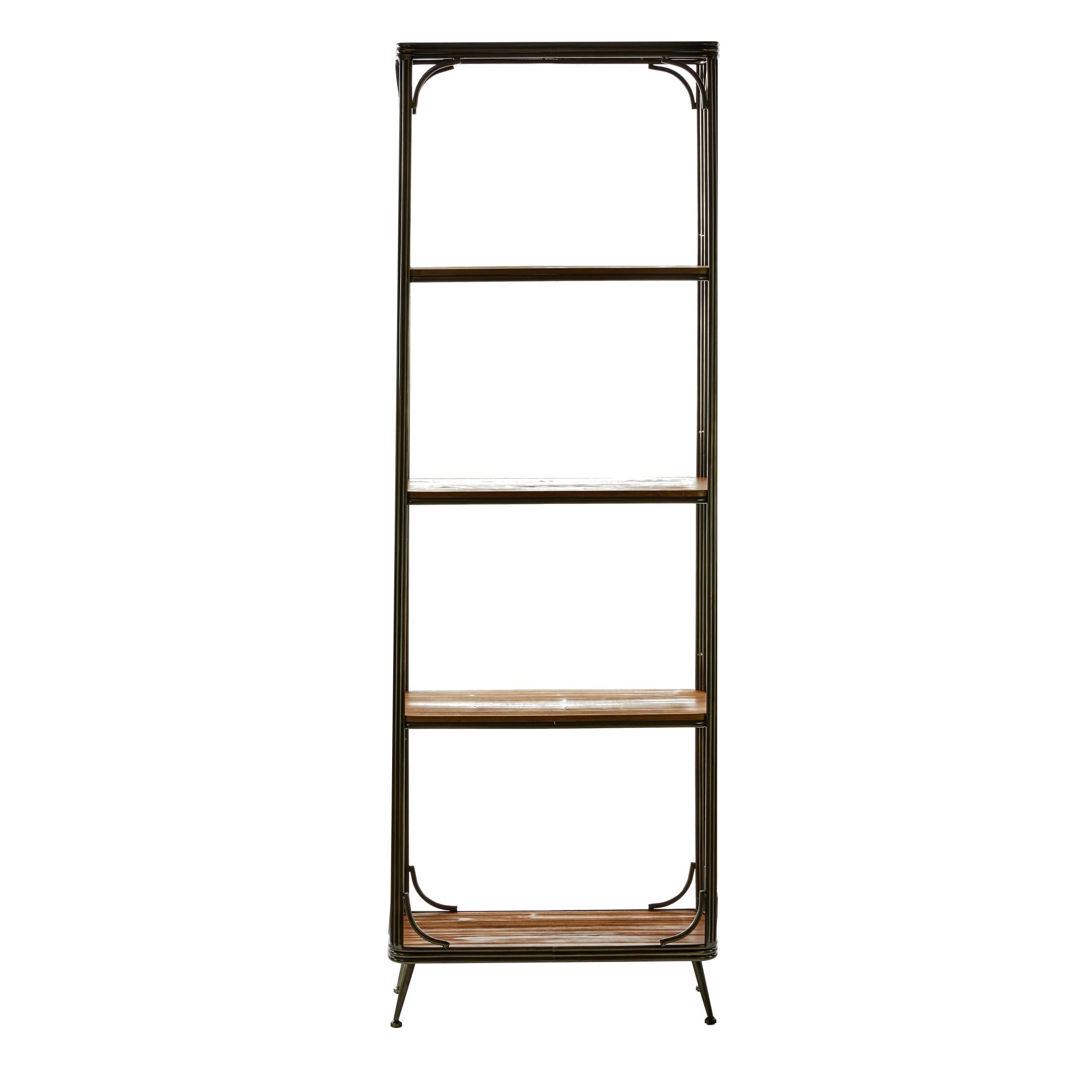 DecMode 24" x 71" Brown Wood 5-Tier Shelving Unit, 1-Piece