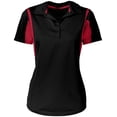 thumbnail image 4 of Holloway Sportswear M Womens Integrate Polo Black/Scarlet 222747, 4 of 5