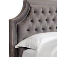 thumbnail image 4 of Pemberly Row Traditional Velvet Fabric King Bed in Flannel Gray, 4 of 6