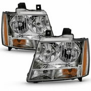 ANZO For Chevy Tahoe 2007-2014 Crystal Headlight Chrome Amber | 111475