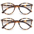 thumbnail image 1 of Oversized Classic Round Reading Glasses men Retro Eyeglasses Frame Women Flexble Spring Hinge Comfort Wear Amplifier C2C2 Demi Demi +100, 1 of 6