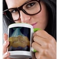 thumbnail image 2 of 3drose, Sea Goddess - Blue, Fantasy, Mermaid, Mythological, Ocean Nymph, Redhead, Sea Nymph, 11oz Two-tone Green Mug, 2 of 6