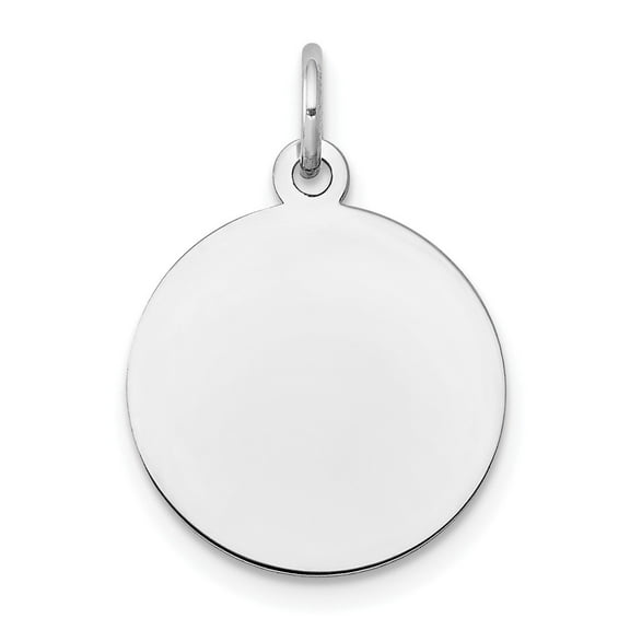 10K White Gold Plain .013 Gauge Circular Engravable Disc Charm