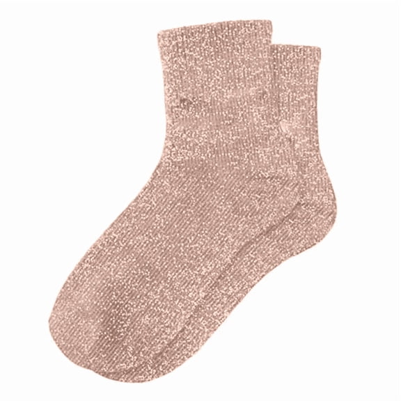 FYDUU Womens Socks Warm Socks Sparkly Solid Color Slouch Socks Fashionable Mid Calf Daily Wear Casual Outfits With Comfortable Stretch Fit