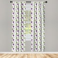 thumbnail image 3 of Ambesonne Artichoke Curtains, Sketch Style Food, Pair of 28"x95", Lime Green and Purple, 3 of 5
