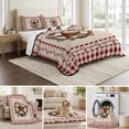 thumbnail image 6 of Twin Quilt Set 68''x86'', Country Star Plaid Lightweight Summer Bedspread Coverlet Set with 2 Pillow Shams, Retro Western Farmhouse Barn Berry Breathable All Season Quilt Bedding for Dorm/Bedroom, 6 of 9