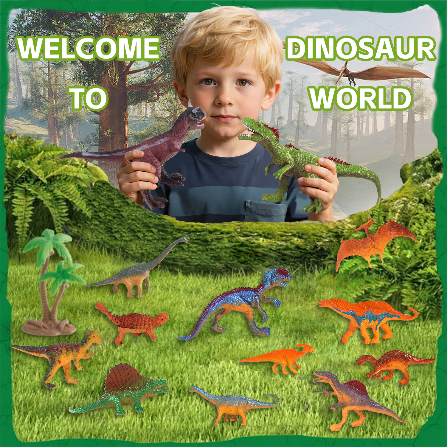 LINXUXIE 215PCS Dinosaur House Play Set, Dinosaur Theme Park with 36 Realistic Dinos and Large Battle Cage, Dinosaur Toy for 1-3 3-5 5-8 Year Old