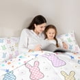 thumbnail image 4 of Erosebridal Kid Plaid Rabbit Print Bedding Comforter Set, Groovy Floral Full Bedding Set, 7 Pieces, 4 of 7