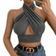 thumbnail image 1 of TxlixcChaleco de verano femenino, cuello de tirante cruzado de color sólido sin espalda, para niñas, 4 colores Txlixc  moda, 1 of 7