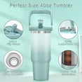 thumbnail image 4 of FORHVIPS 40 oz Tumbler with Handle,Flip Straw Tumbler with 2-in-1 Leak Proof Lid,Stainless Steel Double Wall Vacuum Insulated Tumblers,Adults Kids Travel Bottle for Walking Hiking Camping School, 4 of 10