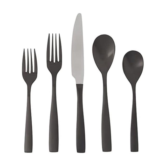 Juego de cubiertos Mikasa Delano Black Satin de 20 piezas Service 4