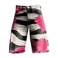 thumbnail image 4 of Women's Casual Pants Flare Denim Shorts For Women Wide Leg Denim Shorts Woman Vintage Floral Print High Waisted Straight Stretch Pants With Pockets,Black Women's Casual Pants L, 4 of 4