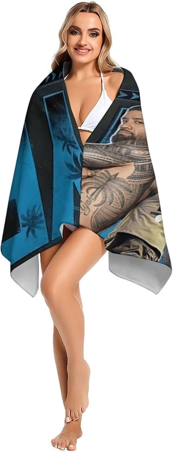 Jey USO Wrestling Merch Beach Towel Microfiber Bath Towels Oversized Towels Quick Dry Pool Beach Essentials 61.4 X 30.3 Inch