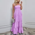 thumbnail image 7 of Werulen Smocked Tiered Sundresses for Women, Spaghetti Strap Long Summer Maxi Dresses for Women Sleeveless Loose Boho ​Dresses, 7 of 7