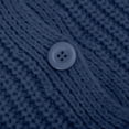 thumbnail image 6 of UYISJ Women's Long Sleeve Cardigan Sweater Crew Neck Button Down Cardigans Ribbed Open Front Knit Outerwear Fall Solid Color Tops Dark Blue M, 6 of 6