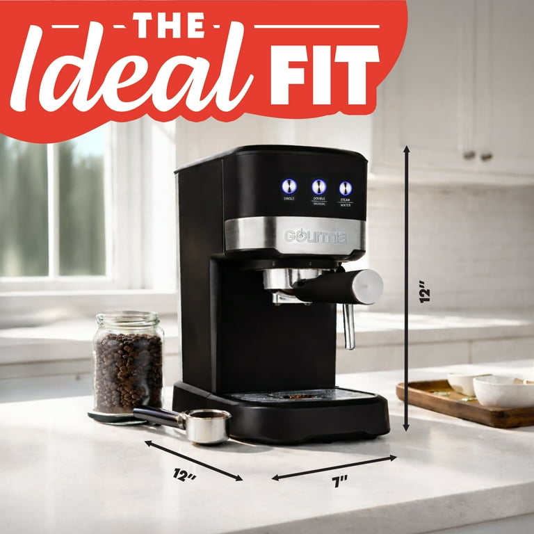 Gourmia 1.2L 15 Bar Espresso Maker with Powerful Frothing Wand