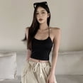 thumbnail image 6 of Sexy Casual Spicy Girl Slim Fit Sling Hanging Neck with Breast Pads Women's Camisole Tank Top Short Vest Beautiful Back Underwear PINK, 6 of 7