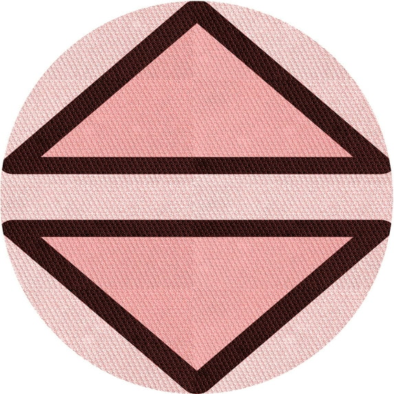 Ahgly Company Machine Washable Indoor Round Transitional Pink Area Rugs, 8' Round