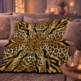 thumbnail image 6 of Wild Safari Leopard Zebra Animal Print Autumn Living, Cozy Friendship Quote Scene, Warm Flannel Blanket for Living Room and Reading Nook, Wildlife Lovers Thanksgiving Gift, Artistic Home Decor, 6 of 9