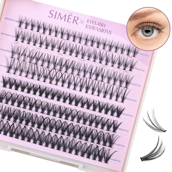 Lash Clusters 160 pestañas individuales de 0.394-0.630 in mezcladas C y D Curl DIY extensión de pestañas estilos naturales y gruesos Wispy Fluffy Anime Lash Clusters banda súper delgada suave y reutil